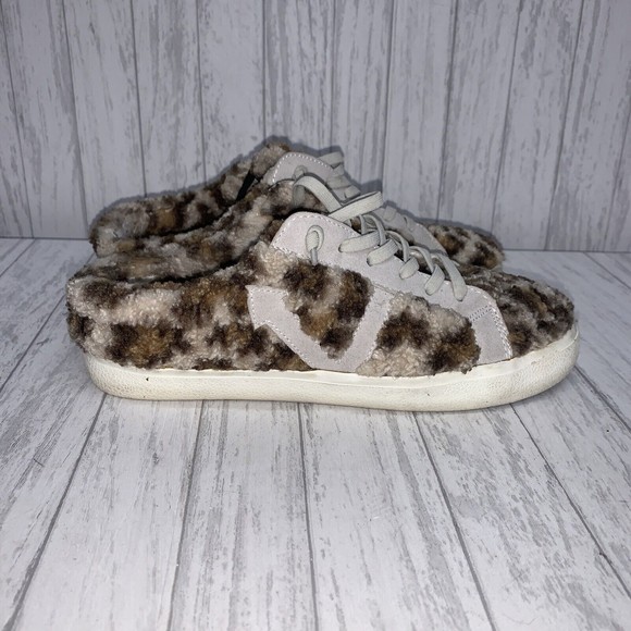 Womens Size 8-8.5 Vintage Havana Leopard Sherpa Slides EUC - Picture 1 of 7
